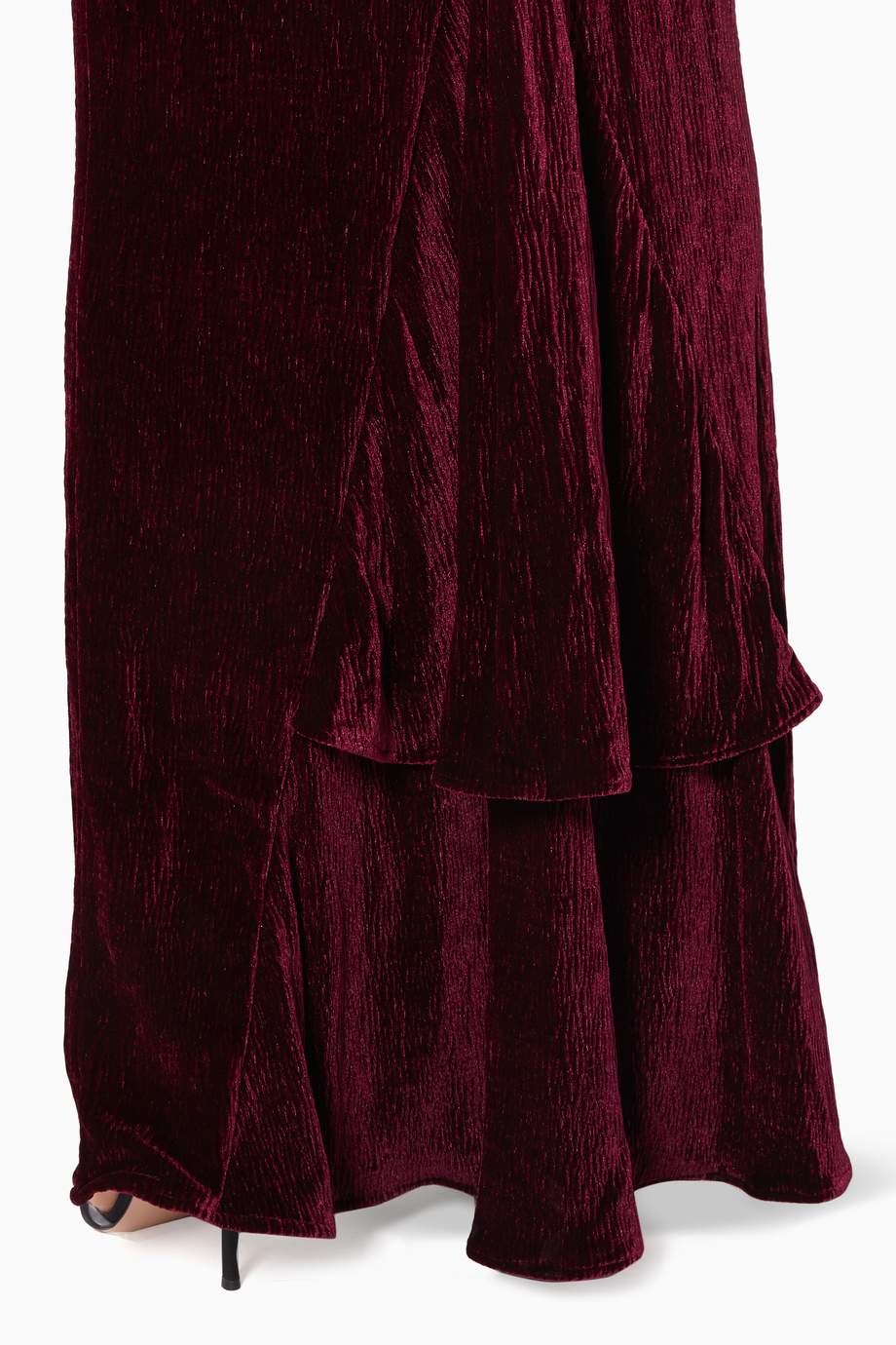 bcbgmaxazria raven pleated cutout gown