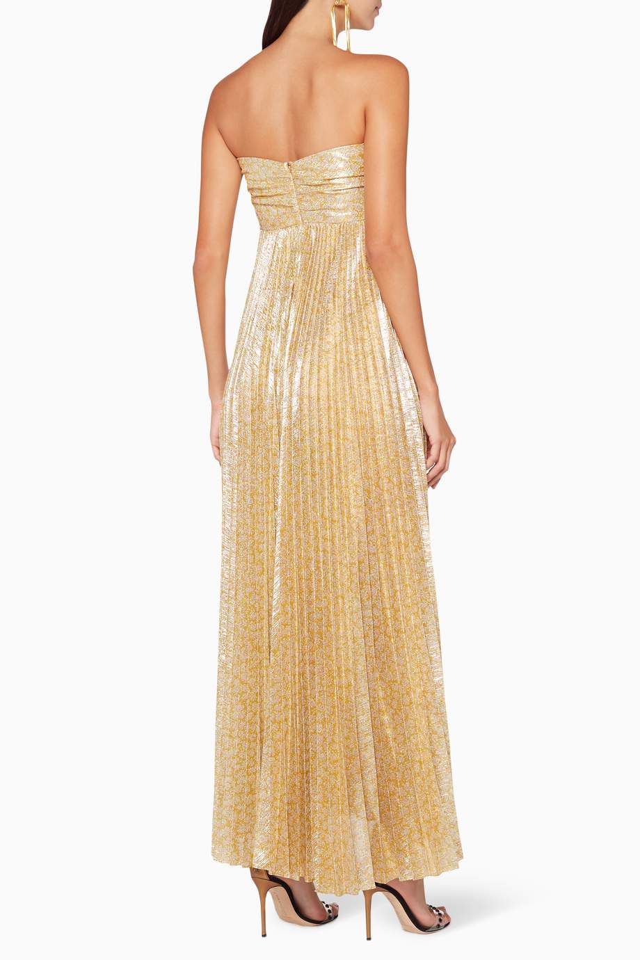 Shop Alexis Gold Gold Strapless Joya Gown for Women Ounass UAE