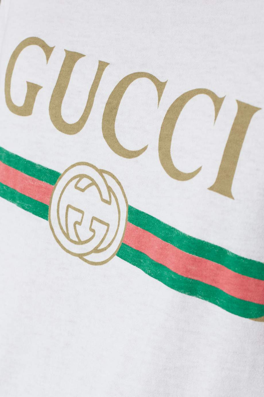 Shop Gucci White White Gucci Logo Washed-Cotton T-Shirt for Men ...