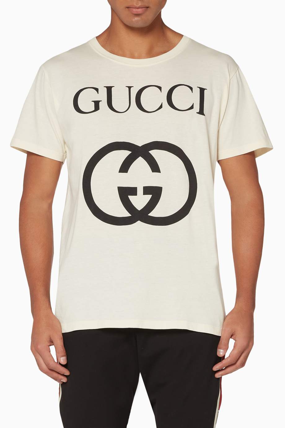 Shop Gucci White Interlocking G Logo Cotton T-Shirt for Men | Ounass UAE