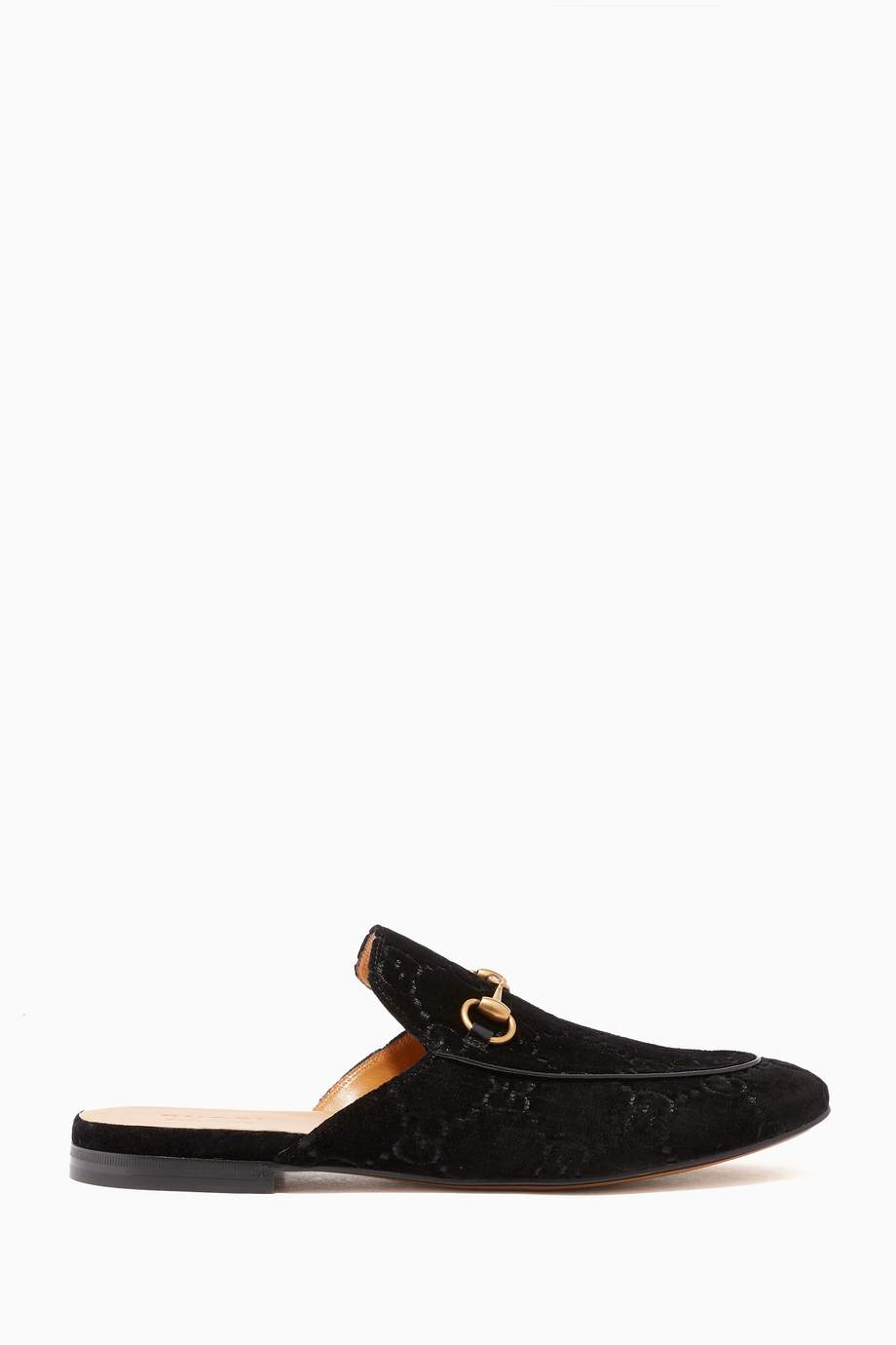 velvet backless loafers