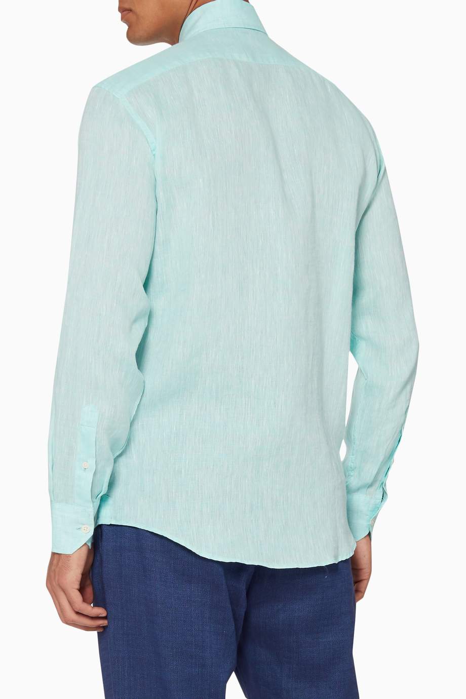 Shop Frescobol Carioca Green MintGreen RegularFit Linen Shirt for Men