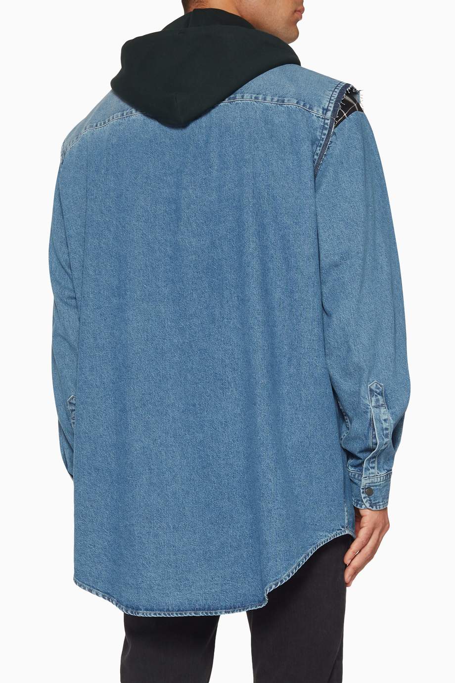 Shop Balenciaga Blue Twinset Hoodie Denim Jacket for Men | Ounass UAE