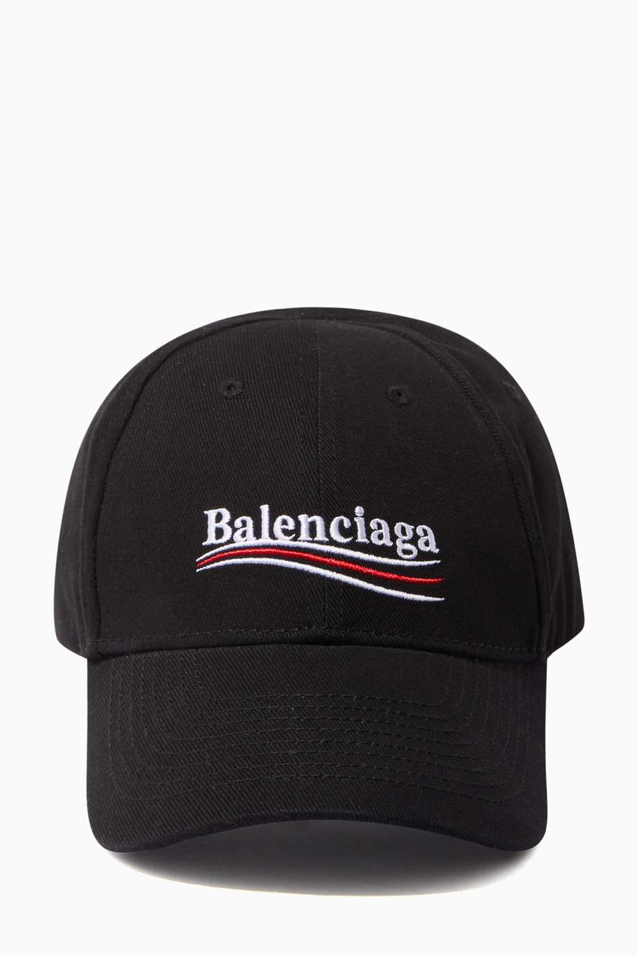 Shop Balenciaga Black Political Logo Baseball Cap for Men | Ounass UAE