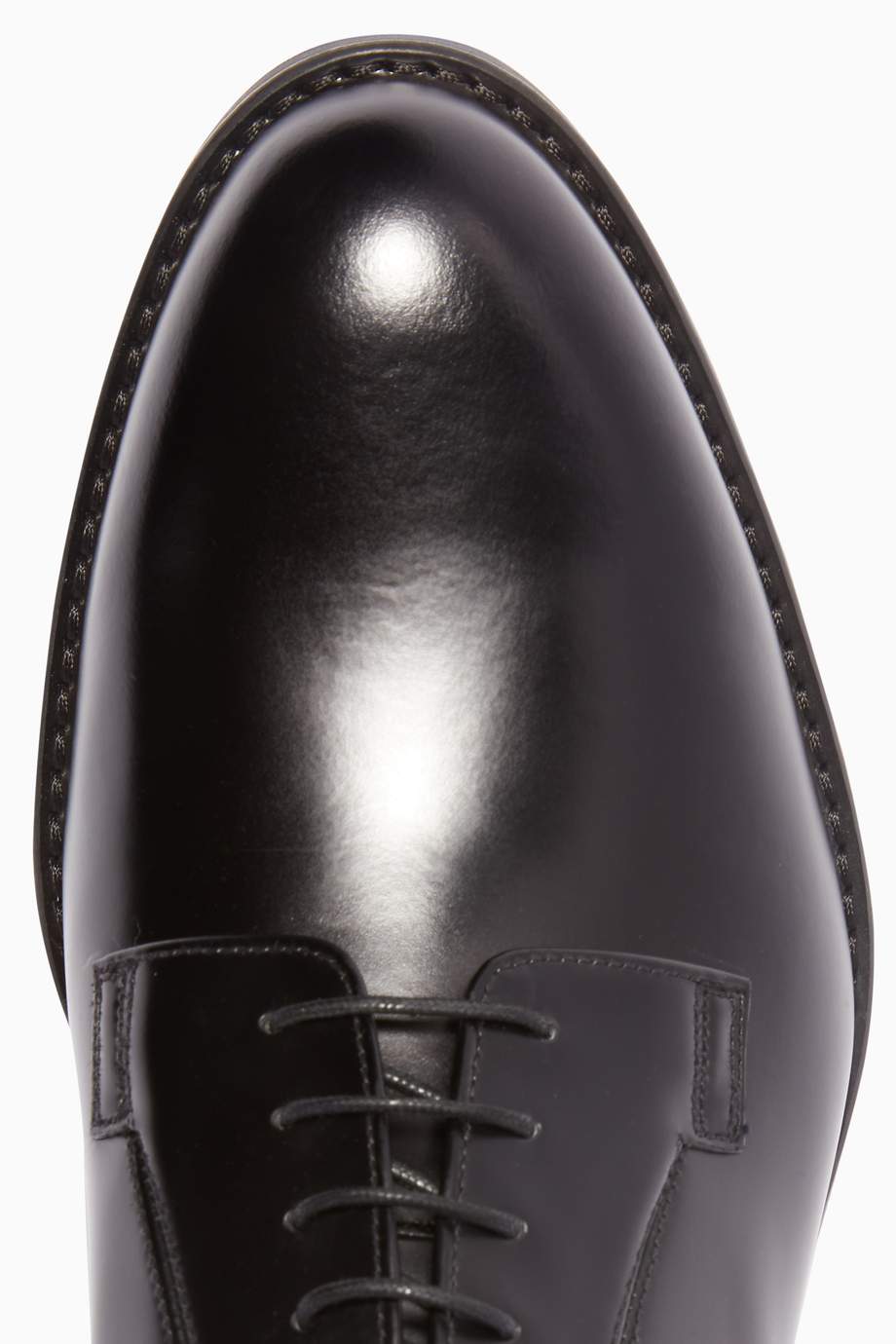 Shop Prada Black Brushed Leather Derby Shoes for Men | Ounass UAE