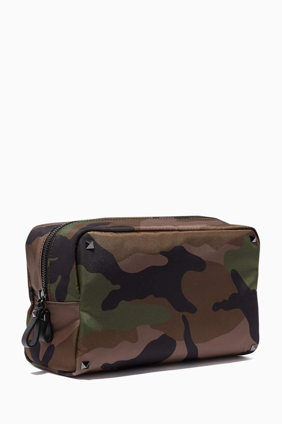 Shop Valentino Green Green Camouflage-Print Nylon Wash Bag for Men ...