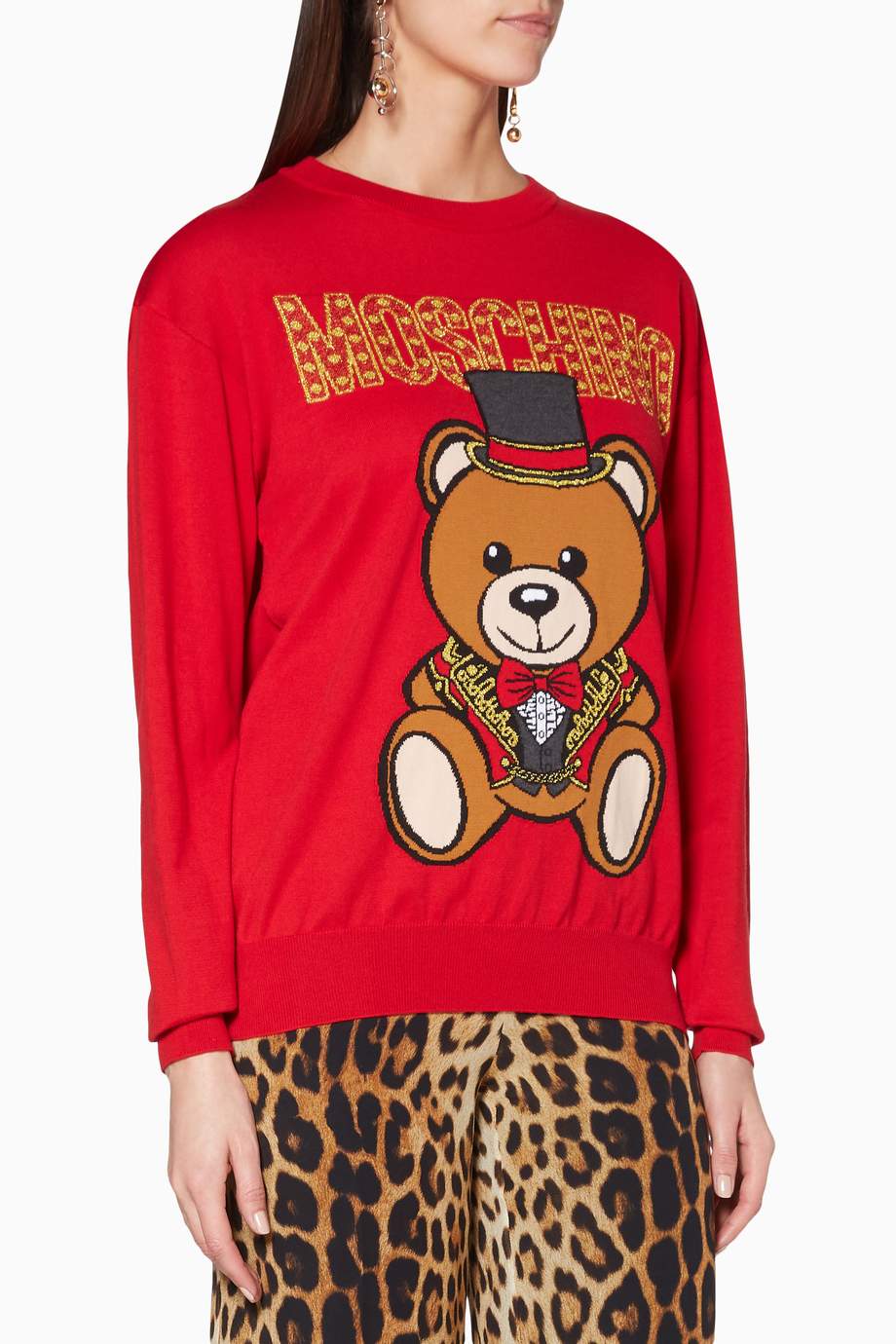 red teddy sweater