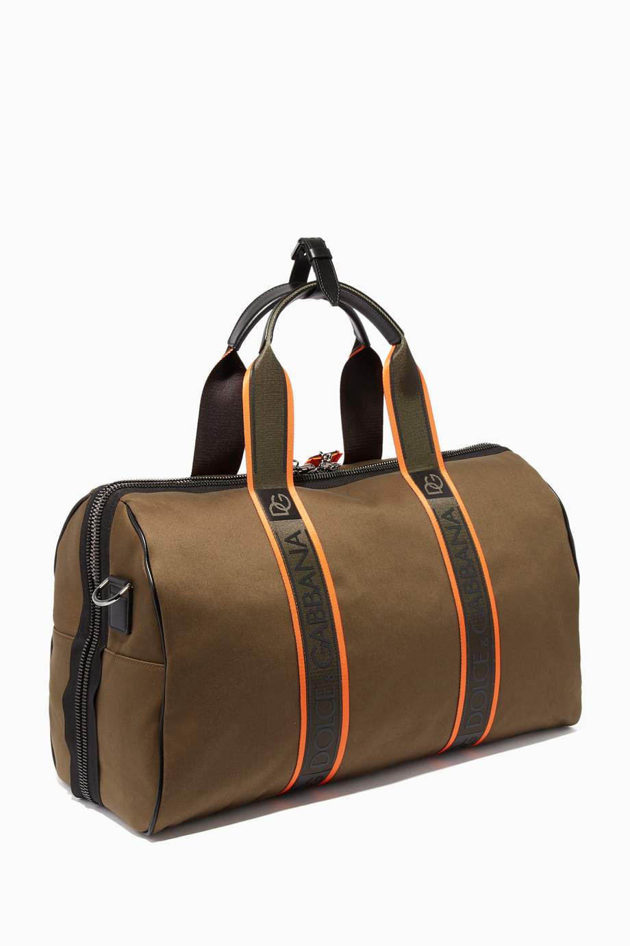 Shop Dolce & Gabbana Green Dark Green Striped Duffle Bag for Men Ounass