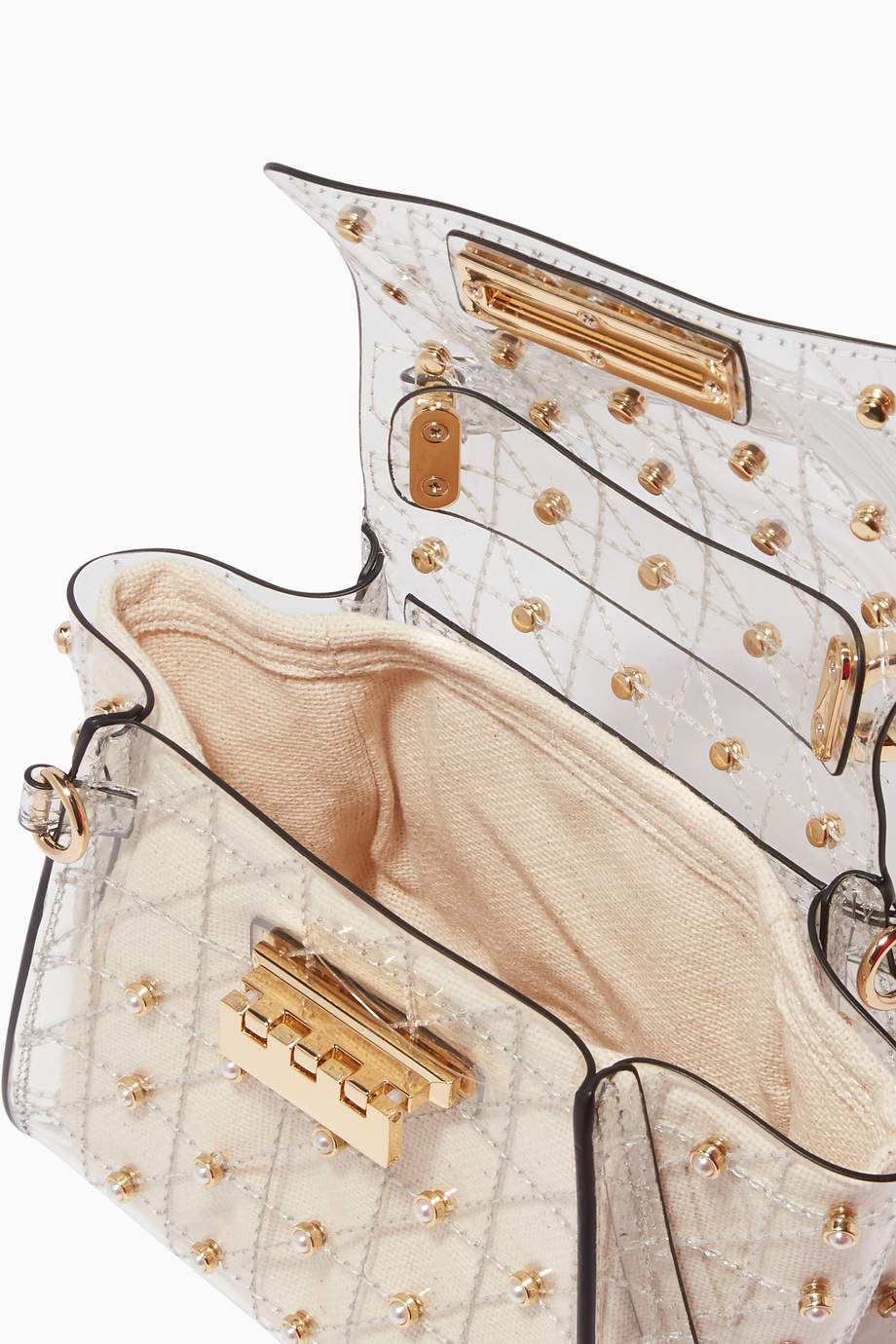 Shop ZAC Zac Posen Silver Clear PVC Mini Eartha TopHandle Bag for