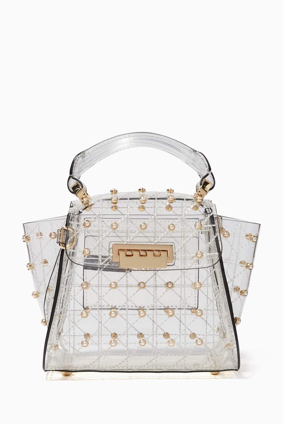 Shop ZAC Zac Posen Silver Clear PVC Mini Eartha TopHandle Bag for