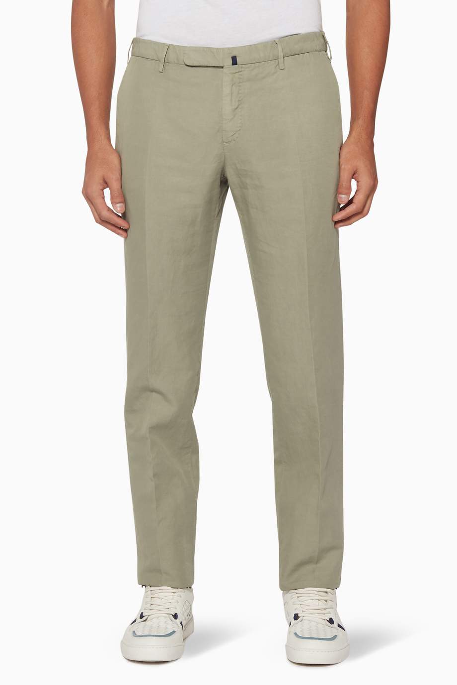 Shop Slowear Green Light-Green Slim-Fit Chino Pants for Men | Ounass UAE