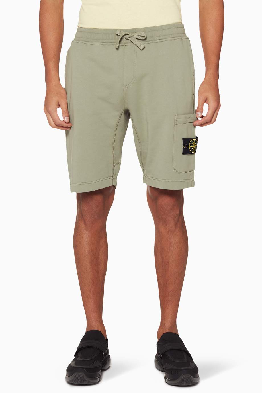 Shop Stone Island Green LightGreen CargoPocket Shorts for Men Ounass UAE