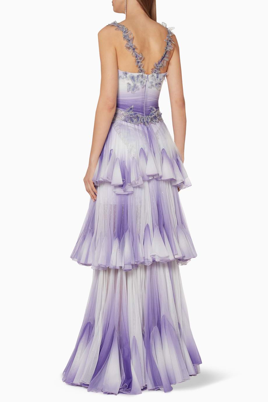 tiered evening gown
