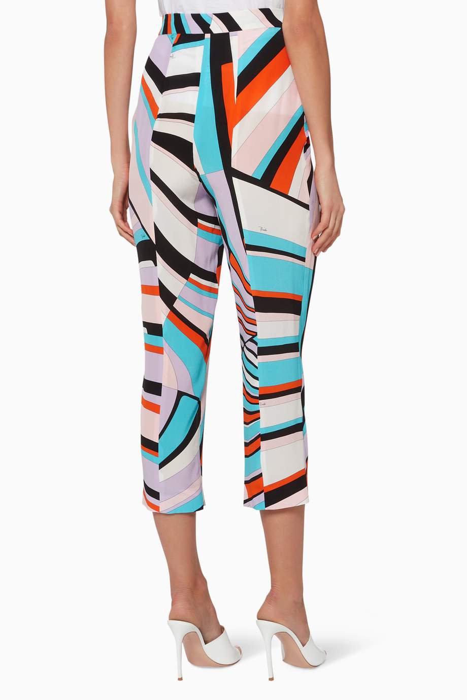 multi coloured striped trousers