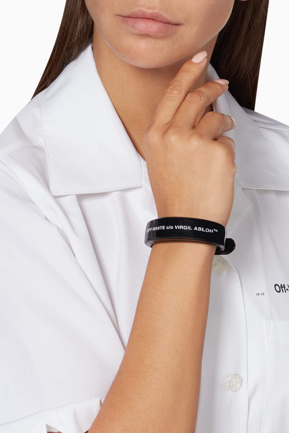 Shop Off-White Black Black Spongy Logo Bracelet for Women | Ounass UAE
