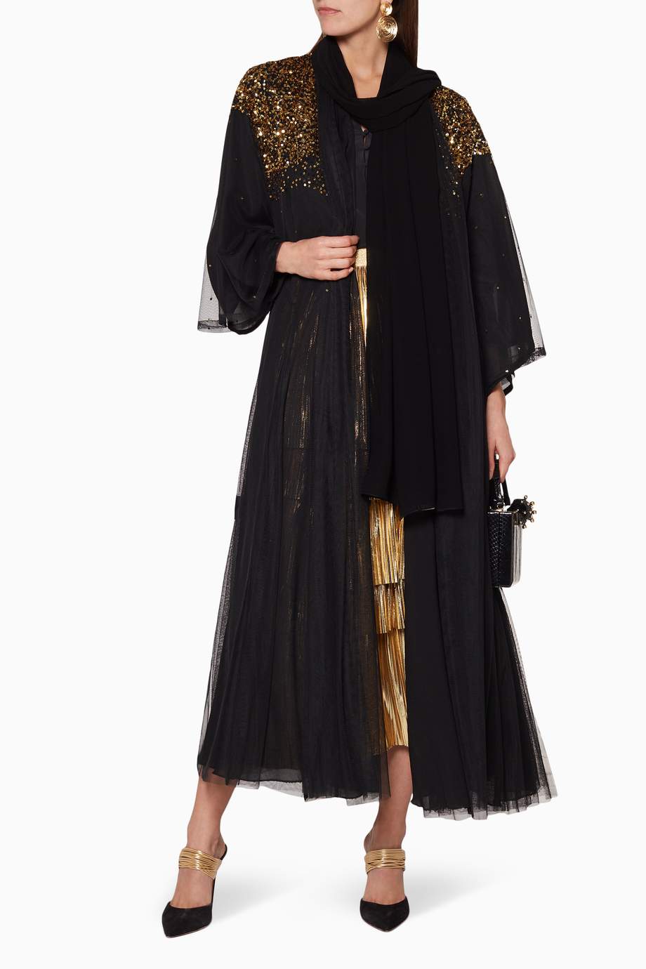 black sequin abaya