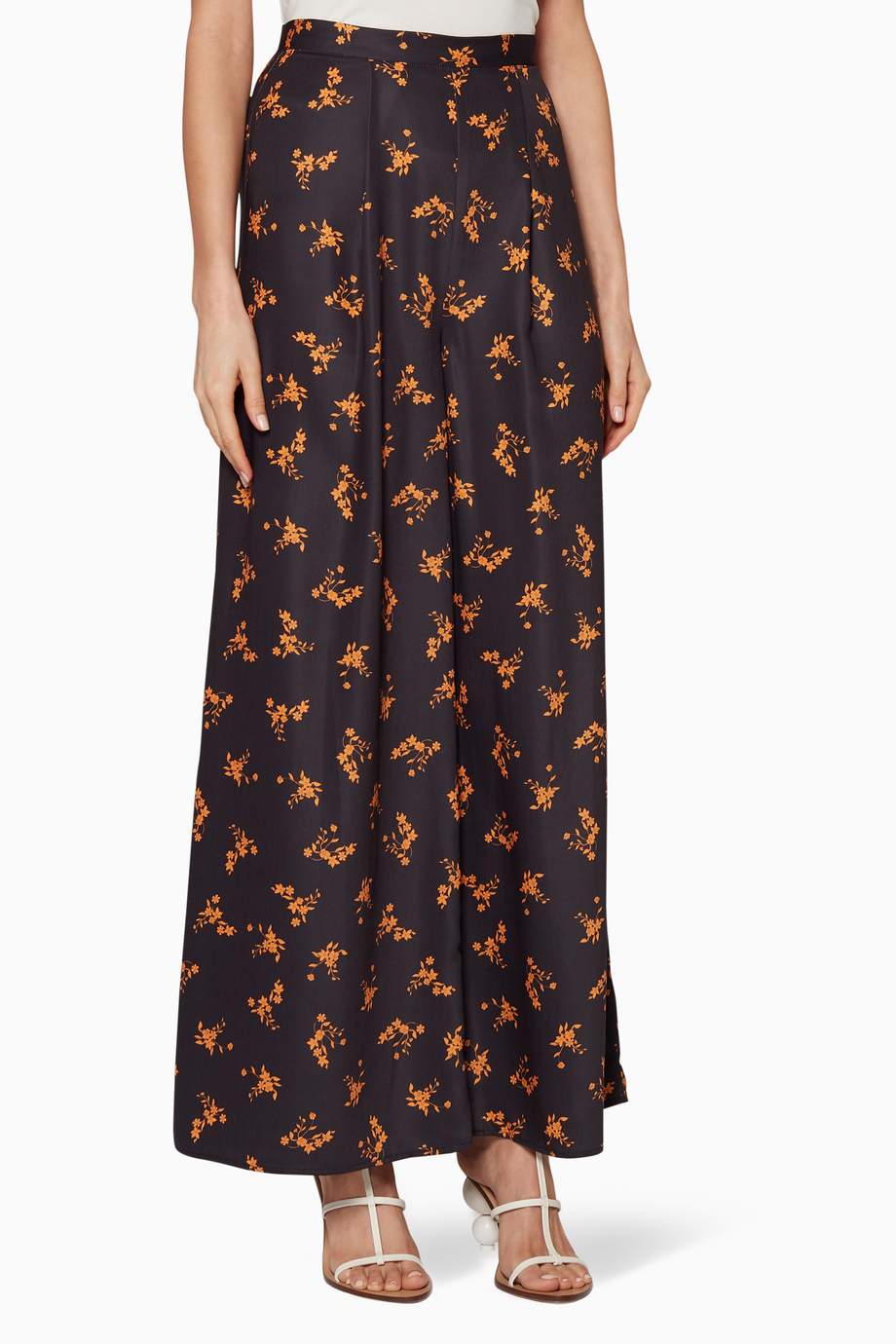 floral wide leg pants