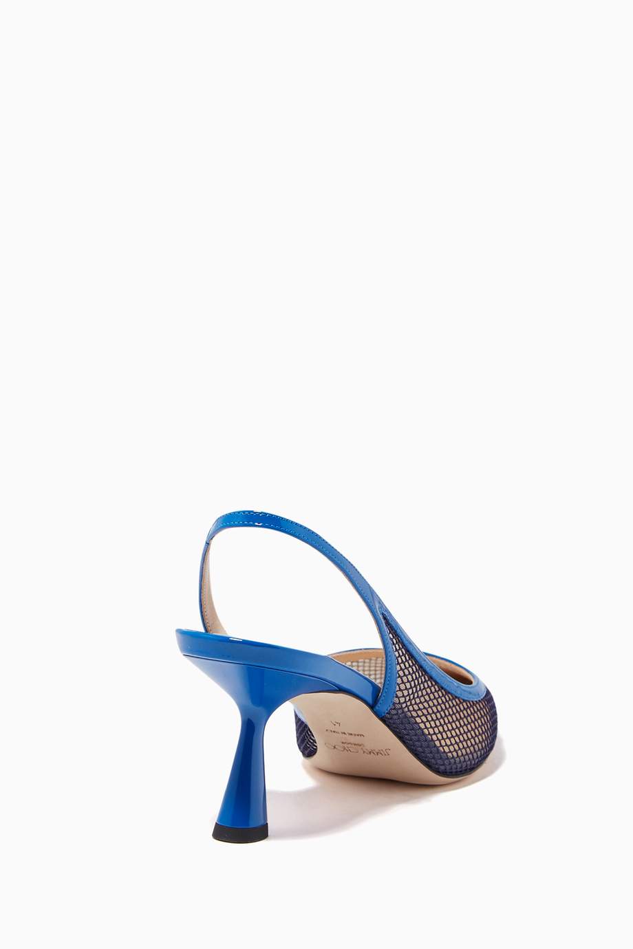 Shop Jimmy Choo Blue Fetto 65 Patent Mesh Point-Toe Pumps for Women ...