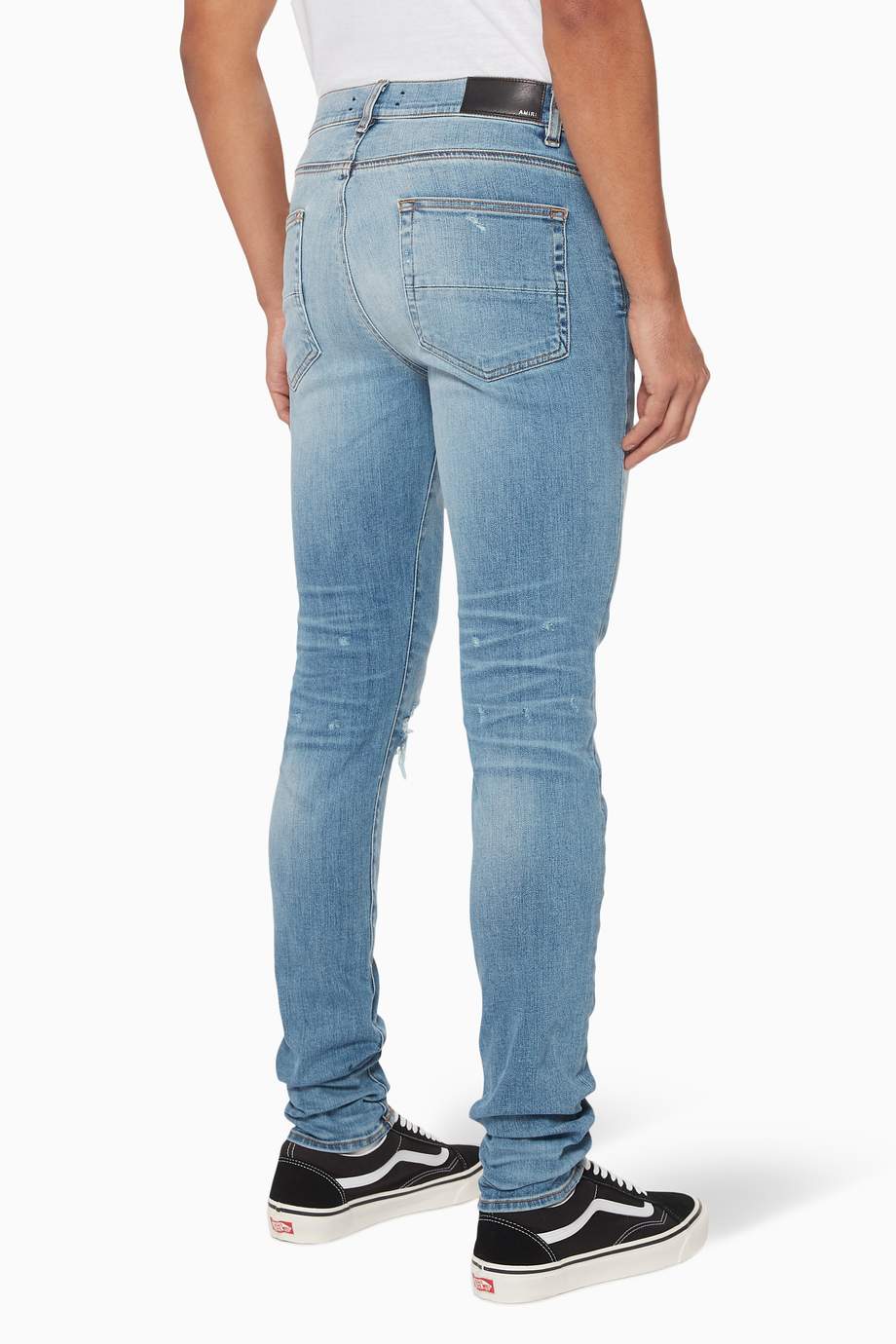 Shop Amiri Blue Distressed & Ripped Knee Jeans for Men | Ounass UAE