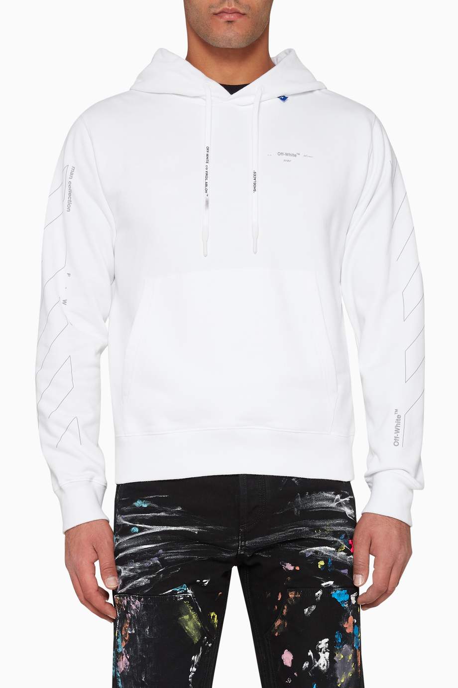 Off White Long Drawstrings White Slim Hoodie