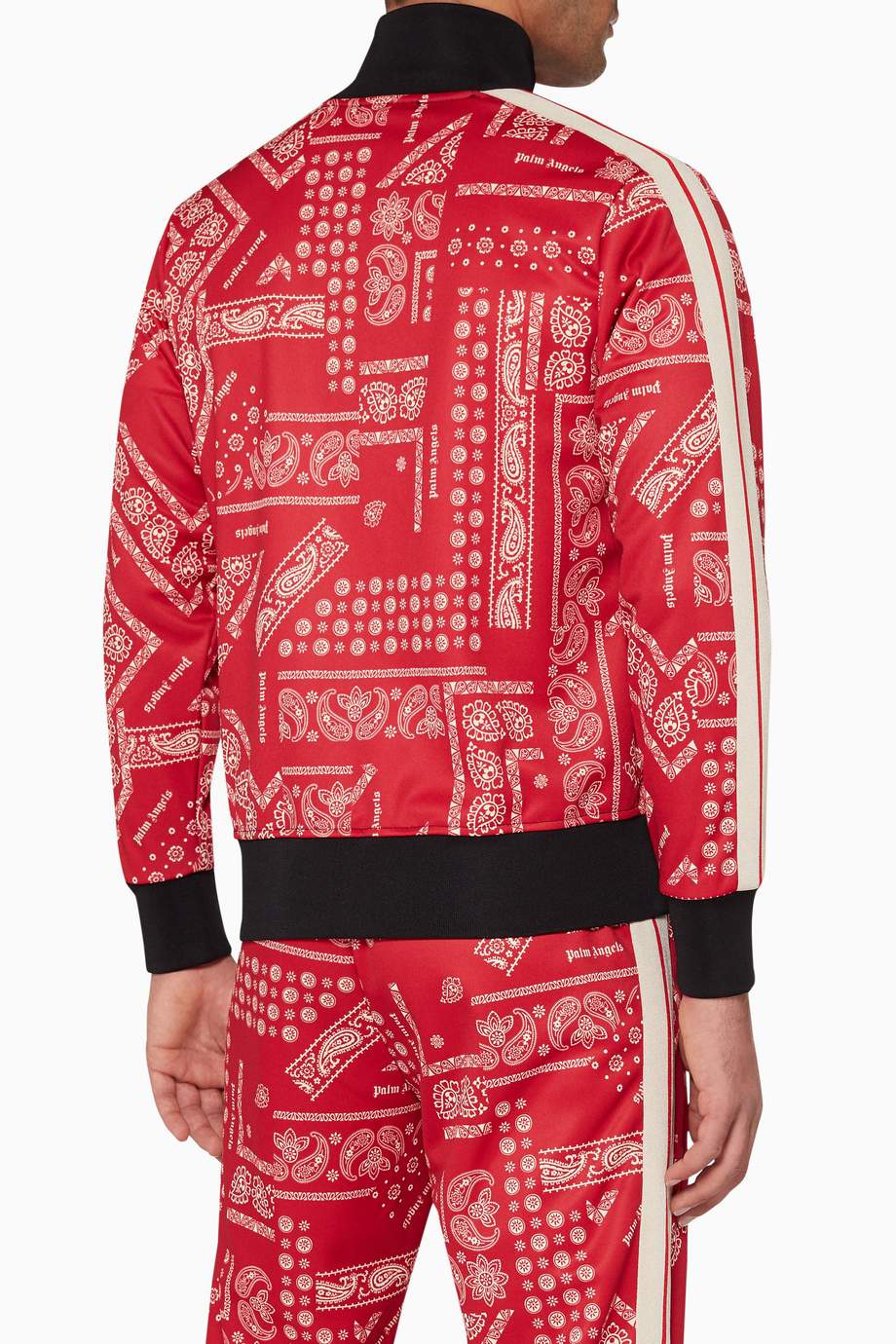 تسوق Bandana-Print Track Jacket Palm Angels أحمر للرجال | اُناس