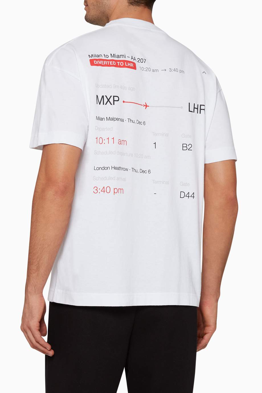 Shop Palm Angels White Lost Flight Map-Print T-Shirt for ...