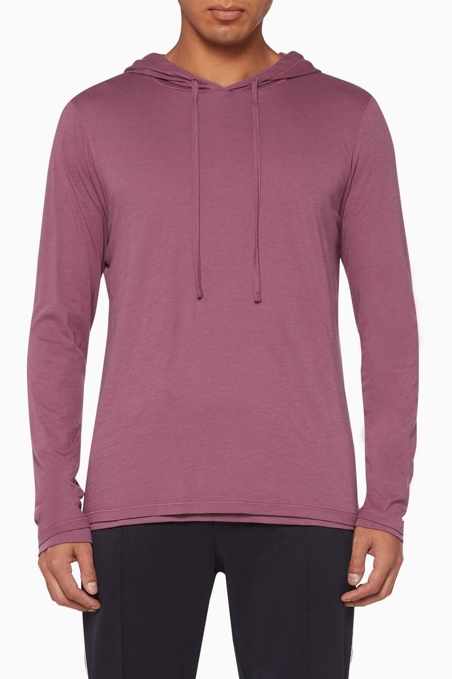 Vince Men's Double Layer Pima Cotton Hoodie - Casual Pullover Hooded Sweatshirt