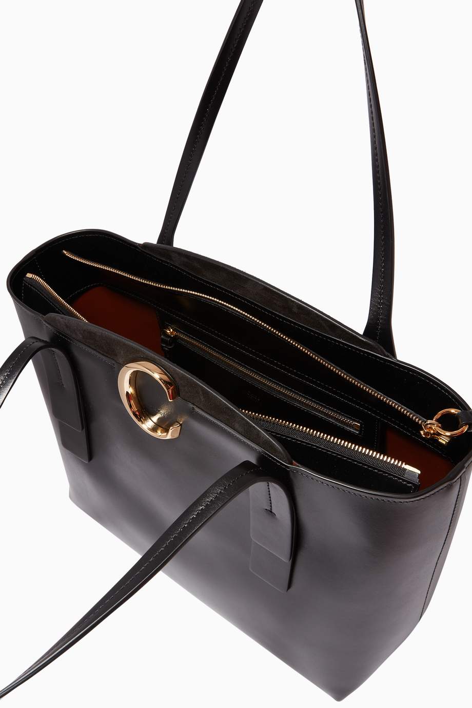 Shop Chloé Black Medium Chloe C Leather Tote Bag for Women | Ounass UAE