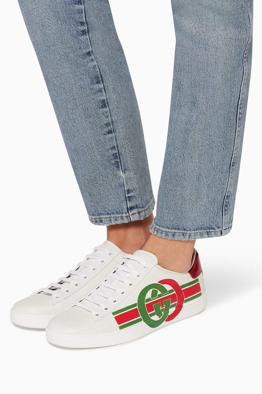 gucci ace interlocking g leather sneaker