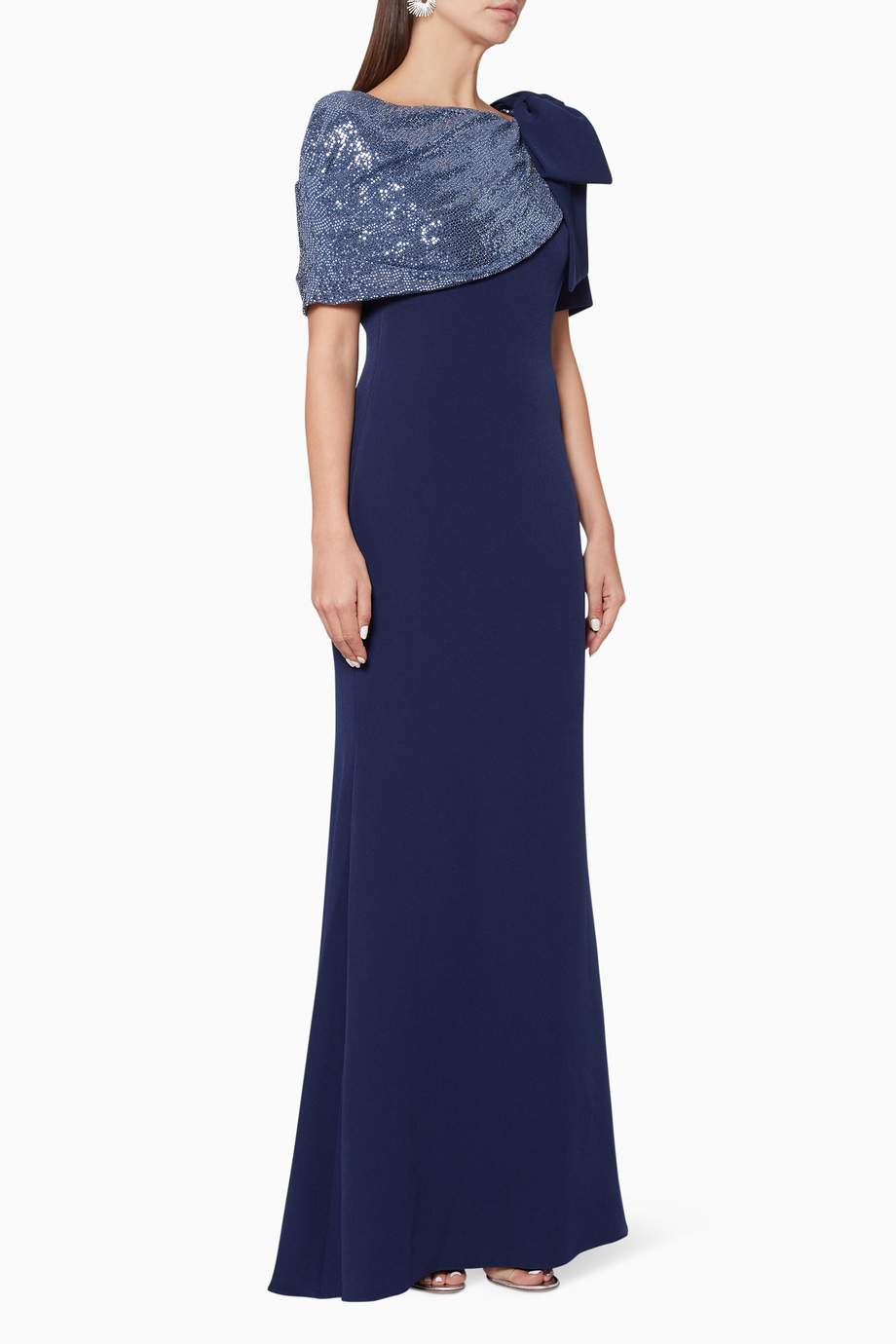 bow shoulder gown