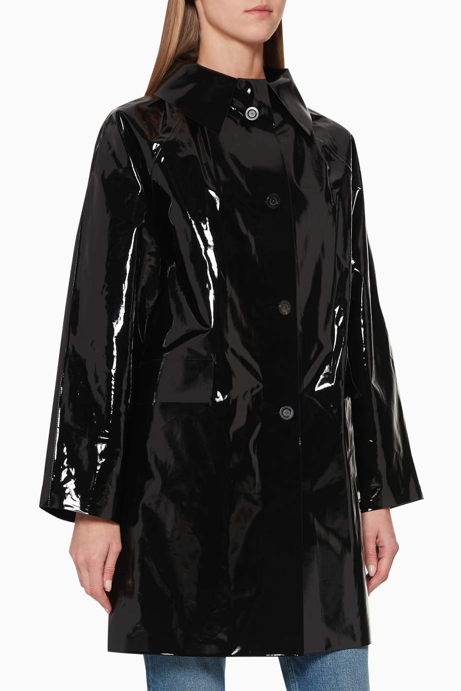 Shop Kassl Black Lacquered Trench Coat for Women | Ounass UAE