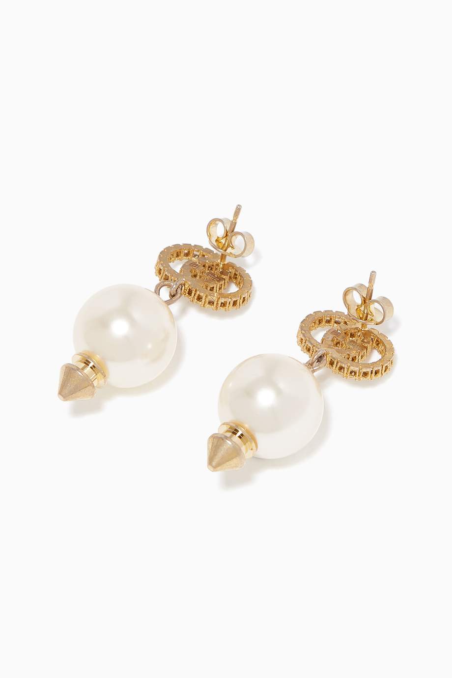 Shop Gucci White Interlocking G Pearl Earrings for Women | Ounass UAE