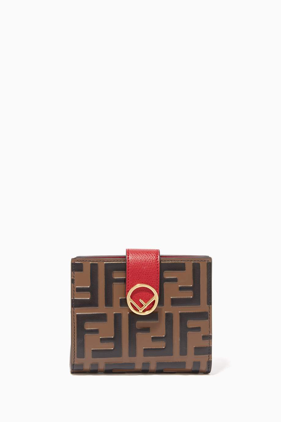 Shop Fendi Brown Compact FF Leather Bifold Wallet for Women | Ounass UAE