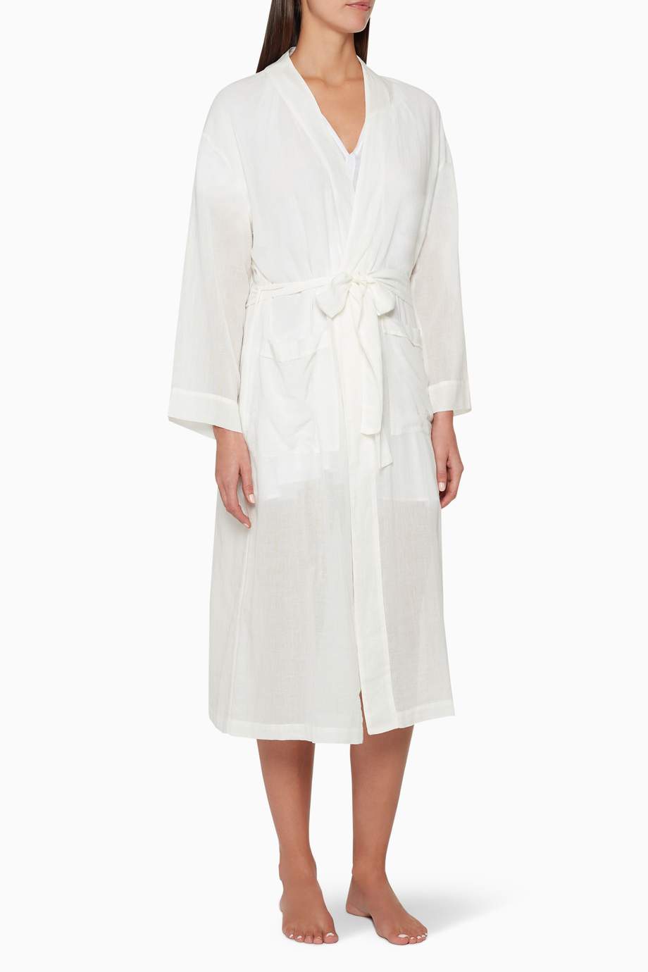 Shop Pour Les Femmes White Long Gauze Robe for Women | Ounass UAE