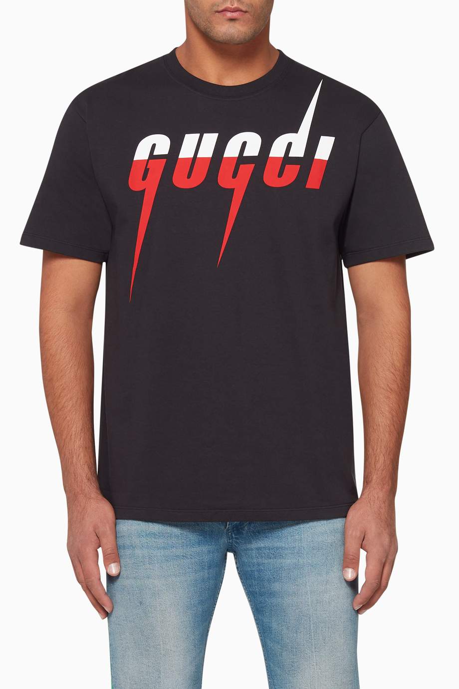 Shop Gucci Black Blade Logo T-Shirt for Men | Ounass Saudi