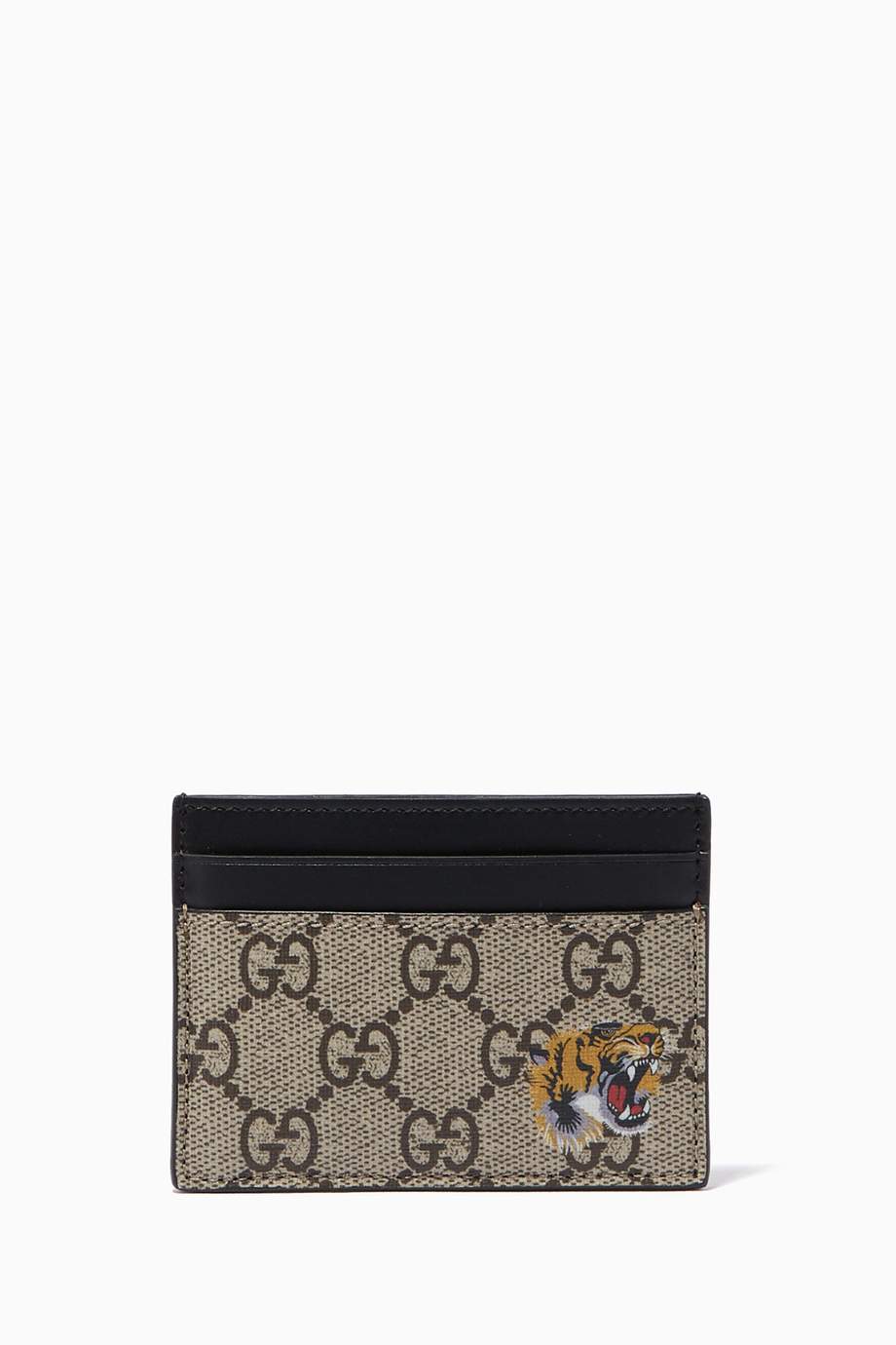 Shop Gucci Neutral Tiger GG Supreme Card Holder for Men Ounass UAE