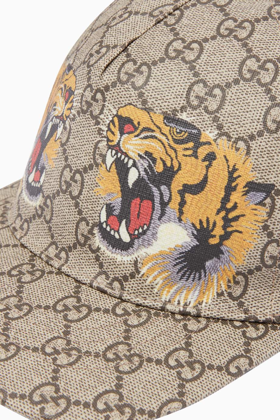 Shop Gucci Neutral Tiger Print GG Baseball Cap for Men Ounass UAE
