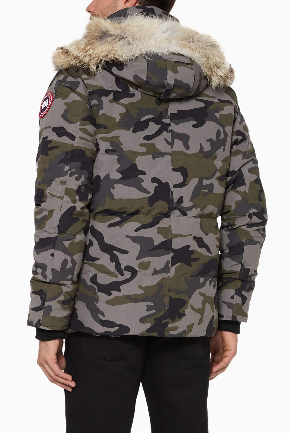 Shop Canada Goose Grey Wyndham Camouflage Down Jacket for Men | Ounass ...