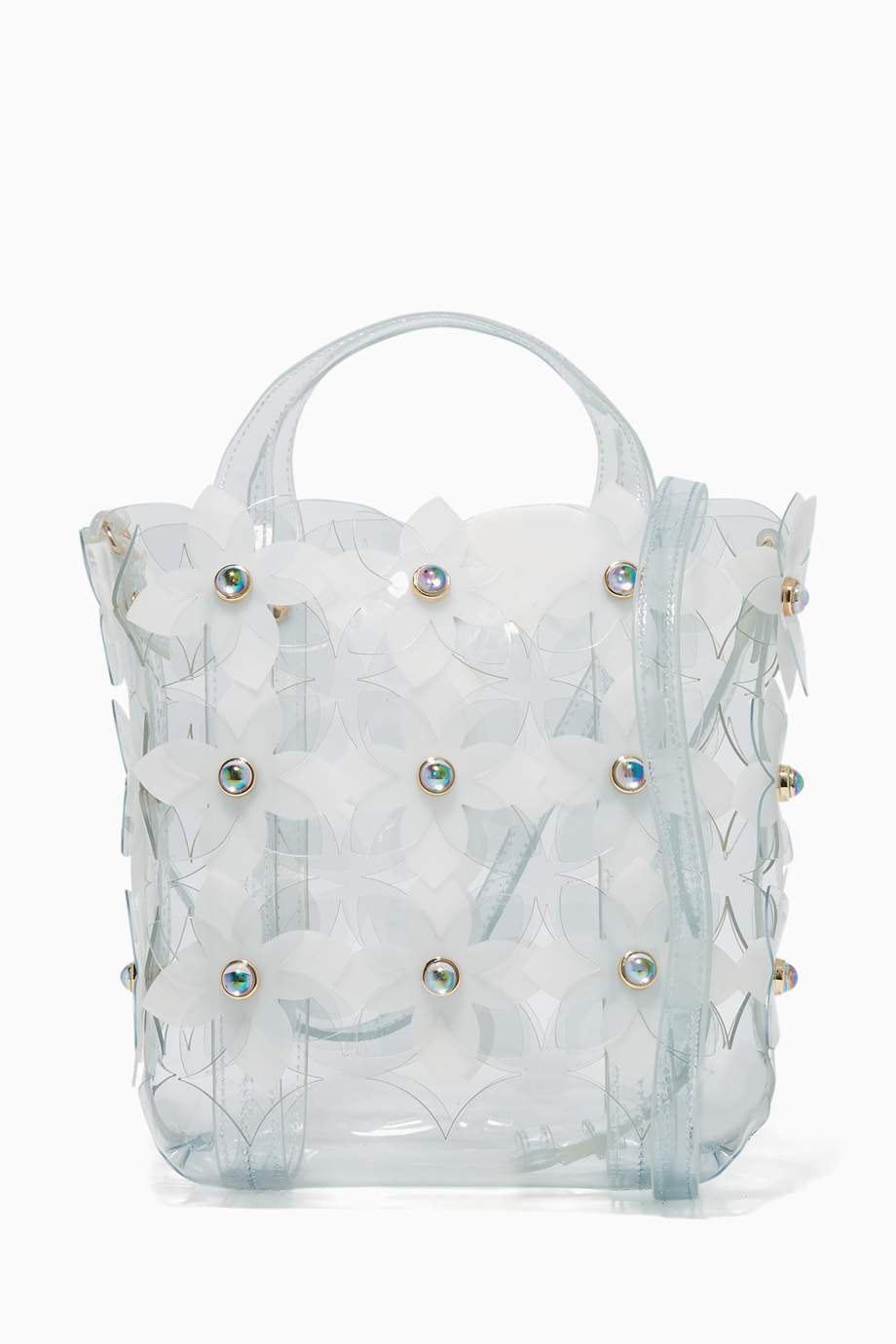 Shop ZAC Zac Posen Silver Floral Bouquet Shopper Bag for Women Ounass UAE