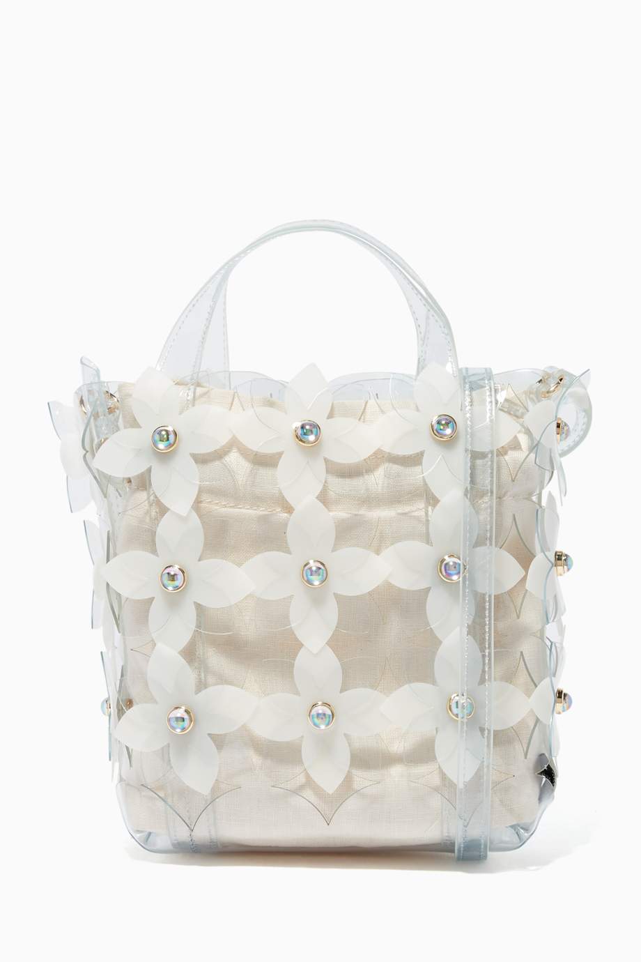 Shop ZAC Zac Posen Silver Floral Bouquet Shopper Bag for Women Ounass UAE