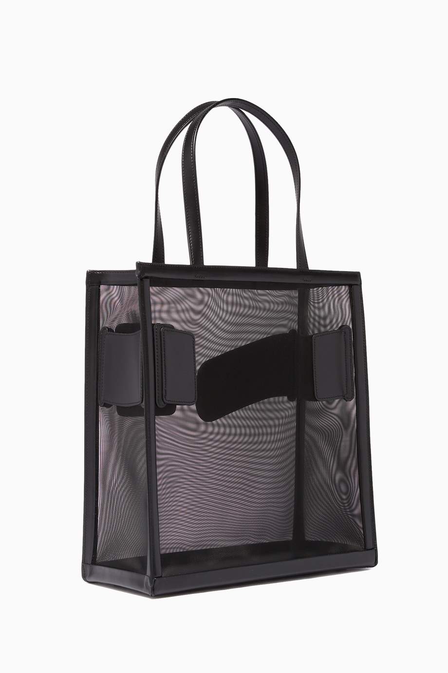 Shop Boyy Black Mesh Frame Leather and Nylon Tote Bag for Women