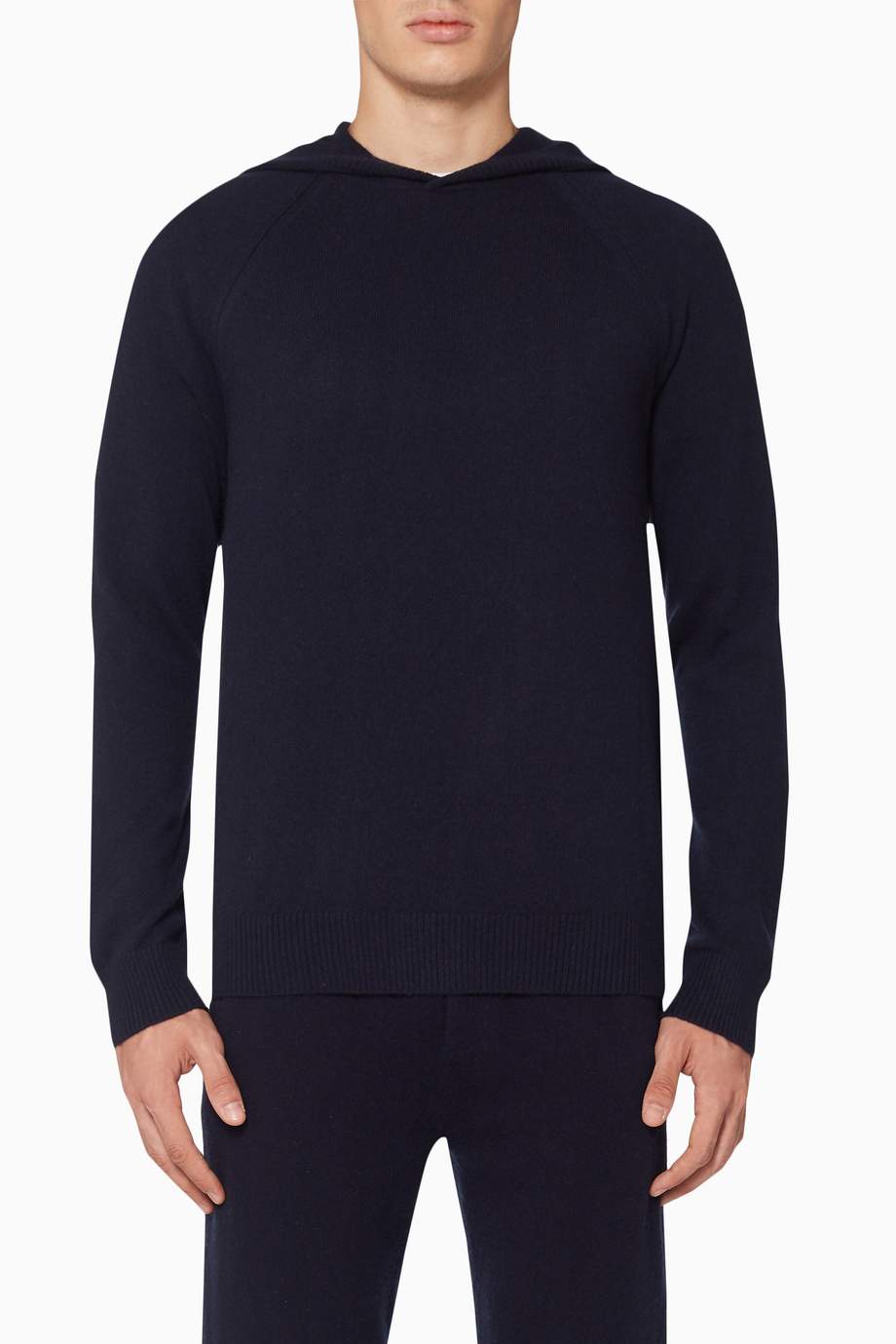Shop Vince Blue Wool & Cashmere Hooded Sweater for Men | Ounass
