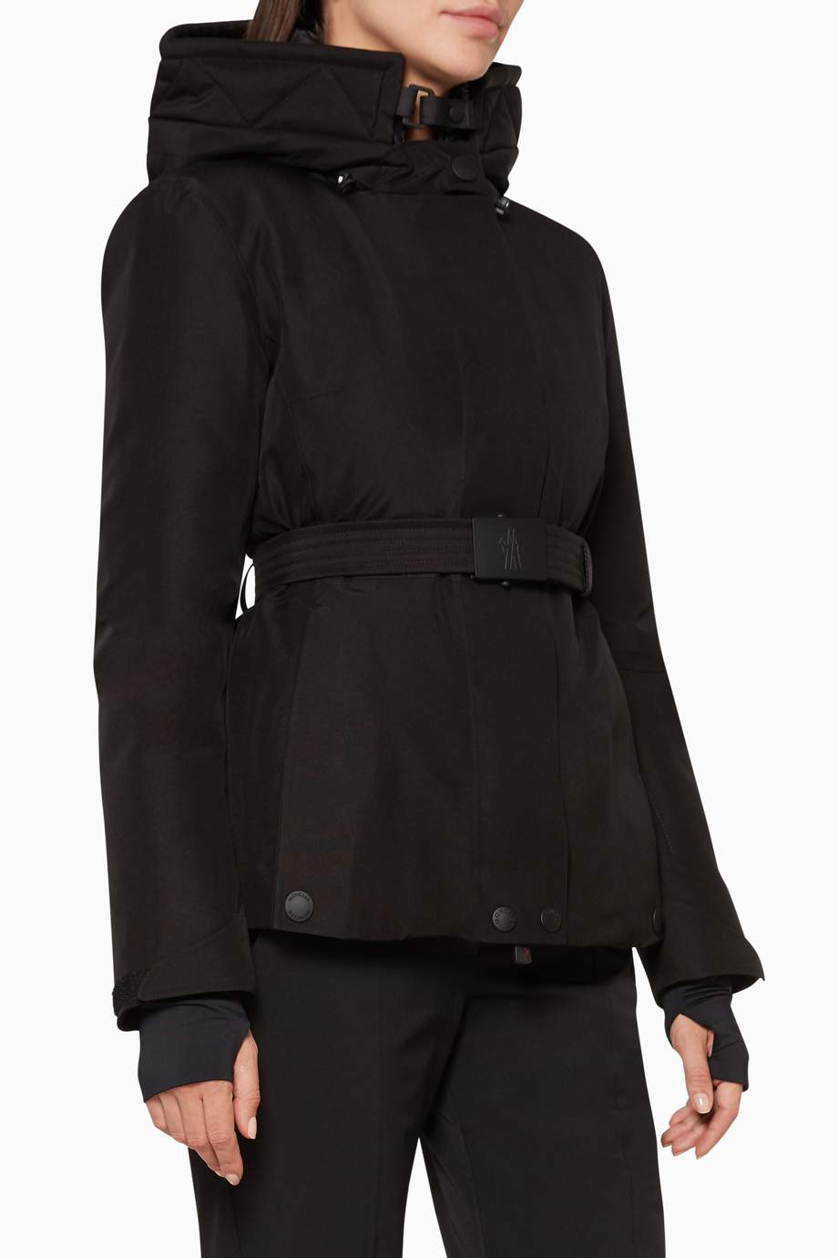 Shop Moncler Black Laplance Giubbotto Belted Puffer Jacket for Women ...