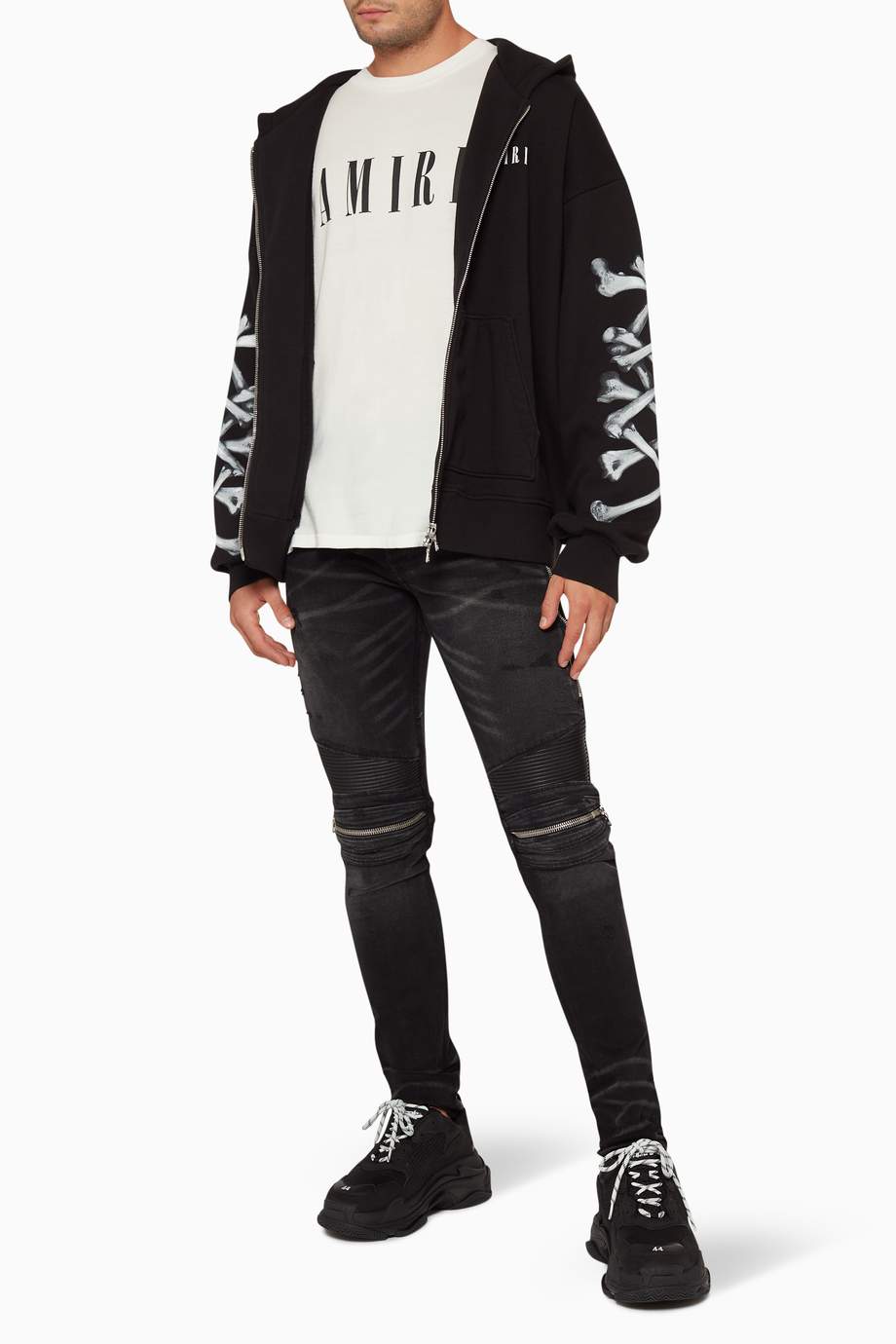 Shop Amiri Black MX2 Knee Patch Jeans for Men Ounass UAE