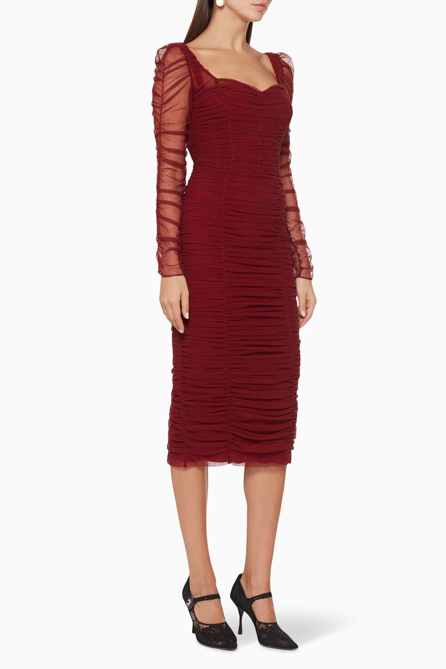 نجاة تدريجي زائدة دولتشي اند غابانا فستان احمر dsvdedommel com