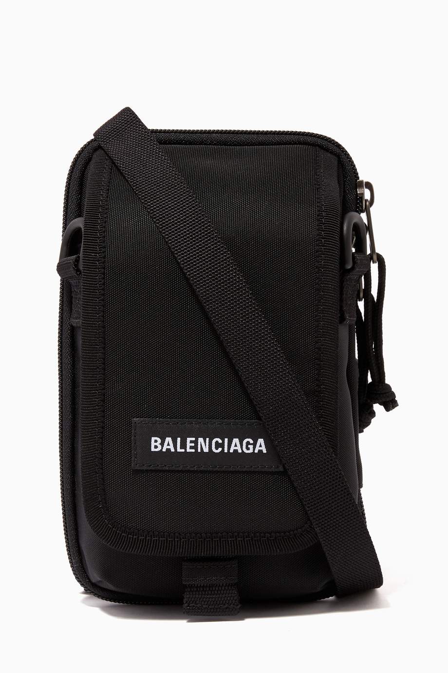 Shop Balenciaga Black Explorer Nylon Crossbody Pouch Bag for Men ...