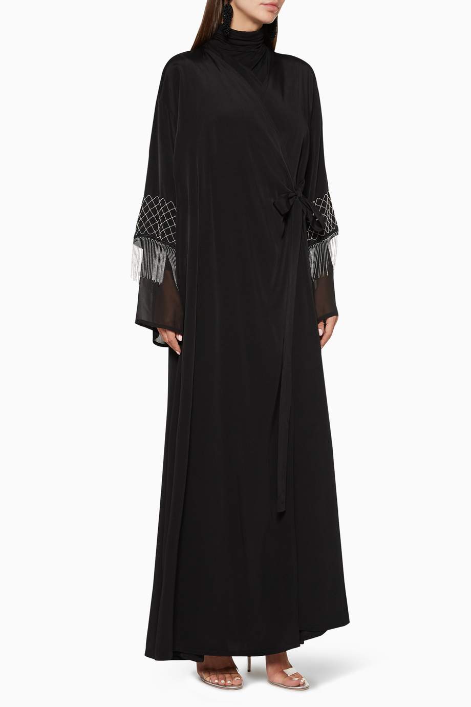 black beaded abaya