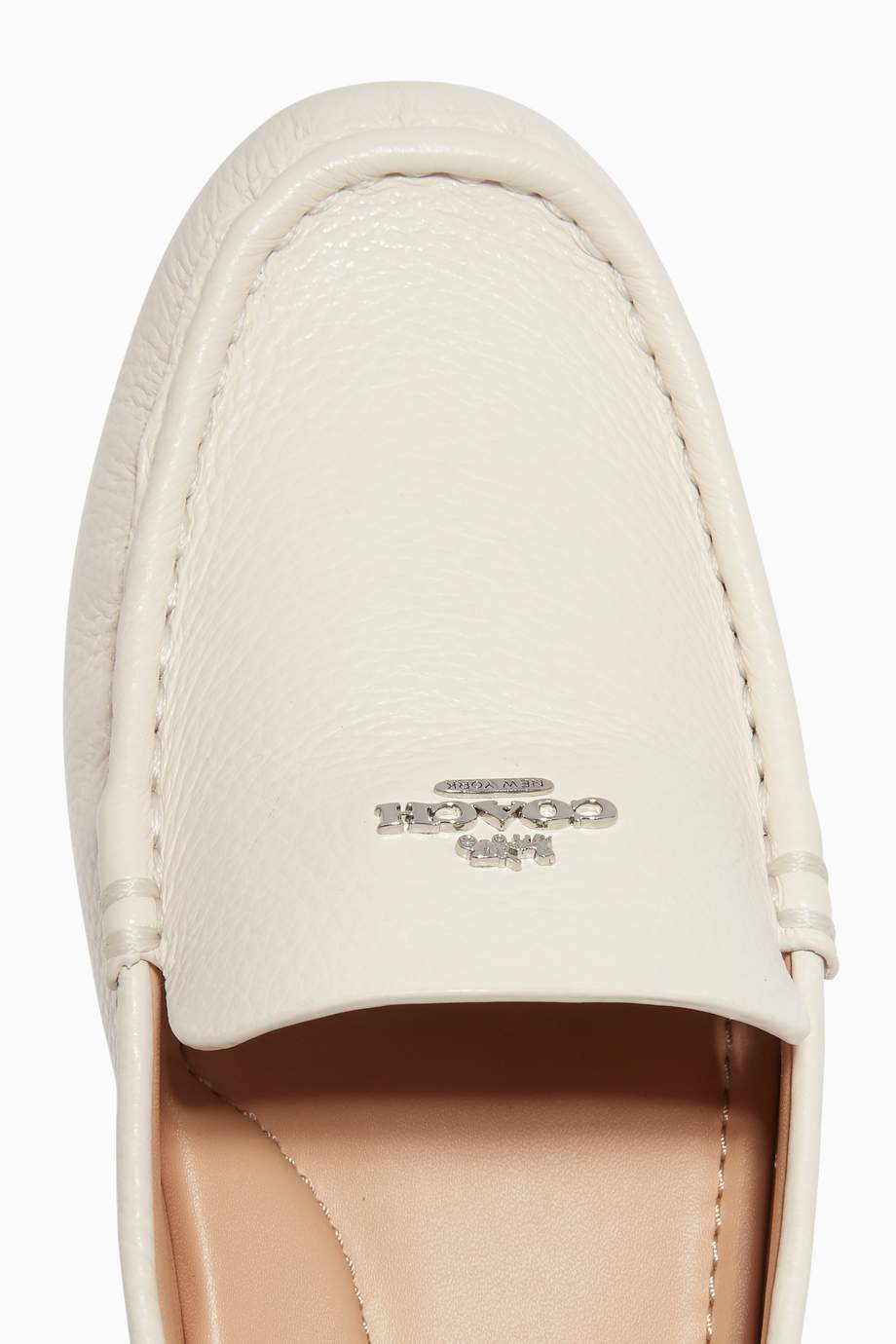 Shop Coach White Marley Leather Driver Shoes for Women Ounass UAE
