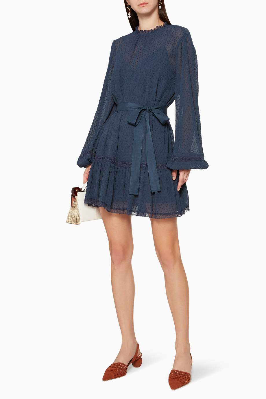 Shop Keepsake The Label Blue Murmur Frilled Mini Dress for Women ...