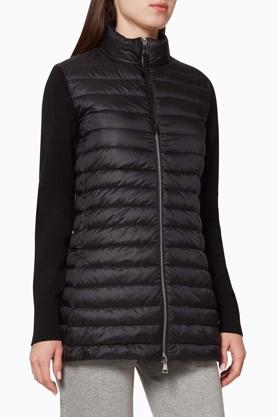 Shop Moncler Black Tricot Quilted Cardigan for Women | Ounass UAE